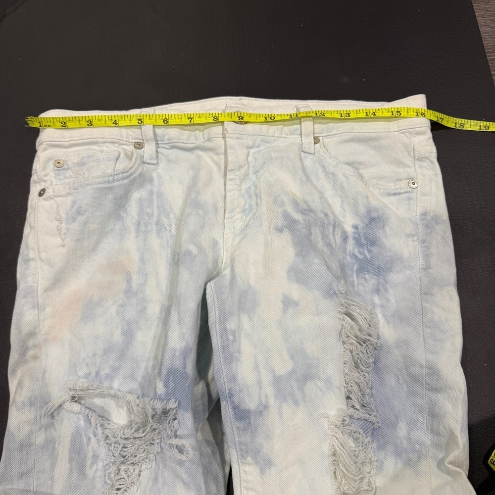 7 For All Mankind Tie Dye Distressed Roxanne  Skinny Jeans - Picture 10 of 12